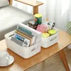 Caja de Almacenamiento de Plástico sin Tapa Cesta de Almacenamiento Portátil Organizador de Escritorio para Hogar Cosméticos Artículos Varios Caja de Almacenamiento para Gabinete