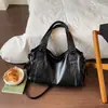 Bolso tote vintage de cuero suave estilo commuting para mujer, bolso de hombro esmerilado, nuevo modelo 2026, bolso cruzado de gran capacidad