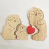 Adornos de Pingüinos de Pareja de Madera, Manualidades para Decoración del Hogar, Regalos de San Valentín, Souvenirs Rusos