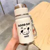 Copo Térmico Cachorro Meninas Aço Inoxidável Estudante Chá Fofo Copo com Separação de Chá Simples Pequeno Portátil