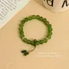 Novo Bracelete de Miçangas Verde Oliva Estilo Chinês, Versátil e Elegante, Luxo Leve, Acessório Único de Nicho, Bracelete