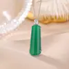 Colgante de Calcedonia Verde de Plata de Ley S925 Yiluyin, Sencillo y Versátil, Diseño Geométrico de Moda, Colgante de Plata Estilo Sin Preocupaciones