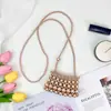 2026 Nova Mini Bolsa Transversal de Pérolas Imitação Feita à Mão com Contas para Meninas em Estilo Suave e Doce