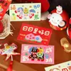 Boa Sorte no Ano do Cavalo, Cartões Decorativos Festivos de Ano Novo, Lindos Cartões Postais com Texto de Bênção, Adesivos de Coração de Amor para Parede, Cartões de Cumprimentos