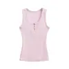 Venta al por mayor de ropa para mujer transfronteriza: ropa exterior acanalada de diseñador de nicho para mujer, camisola corta dulce y picante, top interior ajustado