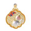Collar de Filamento para Mujer con Colgante de Calabaza Dorada, Huella de Rey Ciervo Dorado, Trazado Plateado, Nube de la Suerte Dorada Xiangyun Ruyi, Carácter Fu Dorado, Elegante Estilo Nacional