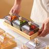Plato de fruta con divisiones de vidrio de lujo de estilo nórdico, plato para refrigerios, té, refrigerios, postres, frutas secas, dulces, ktv, alto valor de color, simple