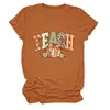 Amazon eBay sitio independiente moda casual elegante mujer lazo calabaza cuello redondo manga corta camiseta