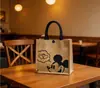 Bolsa Tote de Linho da Fábrica Original Bolsa de Trabalho Feminina Material de Algodão e Linho Grande Capacidade Bolsa de Mão