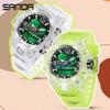 Reloj Popular Sanda para Hombres y Mujeres, Reloj de Pulsera Impermeable para Deportes al Aire Libre, Moderno Reloj Electrónico Multifuncional Juvenil con Bloqueo de Color