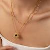 Serie Ojo de Demonio Transfronterizo Europeo y Americano Cadena de Clavícula Apilada Sentido Avanzado Nicho Amor Mariposa Girasol Collar