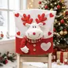 Nuevos Productos de Navidad: Funda para Silla de Muñeco 3D de Tela de Papá Noel, Muñeco de Nieve y Reno, Funda para Mesa y Silla, Funda para Taburete, Decoración de Funda para Respaldo de Silla