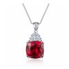 Collar transfronterizo S925 de plata esterlina de cuerpo completo para mujer, con diseño de diamantes engastados, colgante de rubí nano verde de 6 quilates