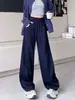 Calça com Barra Curva Feminina 2026 Outono Novo Estilo Preguiçoso Calça de Perna Larga Cintura Alta Caimento Solto Emagrecimento Comprimento Total Casual Calça de Moletom