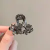 Presilha de Cabelo Borboleta de Tamanho Médio, Piranha Exquisita para Meio Preso em Mulheres, Presilha de Cabelo de Strass Preto de Alta Qualidade para Penteados Presos na Nuca, Piranha de Tubarão