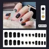 Variedad de Manicuras Impresas Portátiles, Parches Reutilizables de Uñas Postizas en Caja, Patrón de Cuadros Terminado