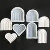 Molde de Vela Aromática Arco Ondulado Pedra Difusora Artesanal Sabonete Aromático Bandeja de Gesso Enfeites de Carro Molde de Silicone