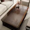 Nuevo mantel de mesa de café transparente estilo chino, lavable, impermeable, a prueba de aceite, protector de escritorio, vidrio suave de PVC, mantel para mesa de café de sala de estar