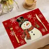 2026 Nuevo Mantel Navideño Transfronterizo Lino Estampado de Muñeco de Nieve y Alce Mantel Servilleta Decoración de Mantel Amazon