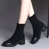 Botas Martin de suela gruesa, punta redonda, cálidas y forradas de fleece, botas de cuero adelgazantes para mujer, nueva colección otoño/invierno 2026, botines de moda versátiles