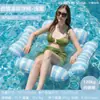Cama flotante inflable transfronteriza con respaldo plegable para exteriores, cama flotante de malla, suministros inflables para agua, cama flotante reclinable