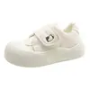 Zapatillas deportivas blancas de velcro, suela gruesa, color blanco lechoso para mujer, lindas y originales, nuevas de primavera/verano 2026, estilo coreano chic de nicho