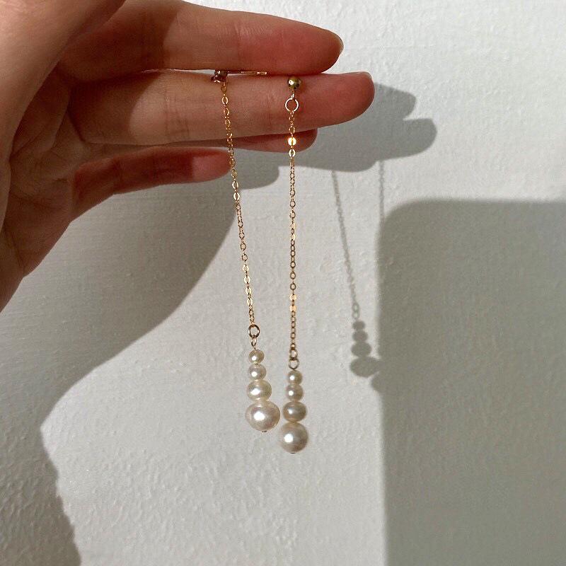 小众个性长款流苏葫芦耳钉 ins日韩超仙气质天然