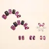 Halloween Gato Morado Ojo de Gato Uñas Portátiles Brillo Uñas Postizas Lindo Fantasma Murciélago Momia Red de Araña Piezas de Arte para Uñas