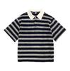 Camiseta de Manga Corta Estilo Universitario con Cuello Polo y Rayas de Contraste para Hombres y Mujeres Verano 2025 Nuevos Tops Casuales Retro que Reducen la Edad