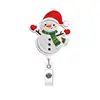 Lanyard de Fieltro Navideño Portapase de Insignia Retráctil Divertido Camión de Santa Claus Muñeco de Nieve Portaid Médico