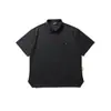 Camisa Polo para Hombre Estilo Japonés Retro con Bolsillos y Cuello Campana, Manga Corta, Corte Fresco y Holgado, Top Versátil Casual para Pareja, Moderno