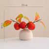 Shumen - Simulación de fruta, caqui, flor de seda, flor falsa, ramo de flores secas, paquete de jarrón, arreglo floral para sala de estar, decoración