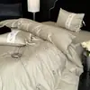 Conjunto de quatro peças de cetim de algodão de fibra longa de 100S de alta qualidade para hotel, lençol e fronha 100% algodão puro, roupa de cama para casa