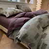 Juego de cuatro piezas de gasa de doble capa estilo botón grado A, funda nórdica y funda de almohada de algodón puro, adecuado para dormitorios de estudiantes, juego de cama de tres piezas