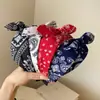 Nueva diadema de lazo vintage de cachemira, cinta para el pelo de tela ancha anudada estilo coreano, accesorio para el cabello simple para mujer