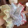 Diadema coreana esponjosa de encaje de malla con banda elástica, pequeña, fresca, floral de gran tamaño, liga para el cabello de alta gama para mujer, accesorio para la cabeza