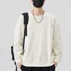 Sudadera con cuello redondo para jóvenes Estilo Primavera y Otoño para Hombre Marca Trendy Rasgada Camiseta Guapa Holgada Casual Capa Base Camiseta de Manga Larga