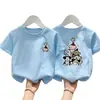 Camiseta de Manga Curta para Meninas Verão Algodão Puro Infantil Bebê 2026 Nova Doce e Fofa Roupa de Verão Roupa Infantil Tops de Desenho Animado