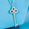 Collar Colgante de Llave con Corona de Corazón Elegante de Lujo Cadena de Lana Sencilla Versátil Celebridad de Internet Colgante de Llave Desbloqueo Completo con Diamantes