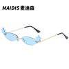Gafas de sol sin montura con forma de estrella Jamie 3457, estilo europeo y americano, gafas peculiares para hombres y mujeres, gafas de sol sin montura de metal estilo callejero