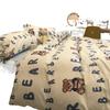 Capa de edredom lençol de cama roupa de cama conjunto de quatro peças desenho animado cor sólida dormitório estudantil conjunto de três peças solteiro casal