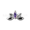 Joias de Liga de Titânio Jiangtai F136 Leque de Lótus em Forma de Marquise Zircônia Piercing Corporal de Liga de Titânio G23 Joia para Orelha