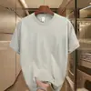 Camiseta Masculina de Verão Personalizável Estilo Novo Transfronteiriço 230g Cor Sólida Peso Pesado Manga Curta Fina Macia Amiga da Pele Top