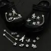 Compatible con Crocs Cadena Dorada con Purpurina Lujo Ligero Pedrería Accesorios DIY Flores para Zapatos Decoración de Girasol Hebillas para Zapatos Mayoreo