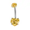 Clavo de Ombligo de Aleación de Titanio F136 de Cuatro Garras Incrustado con Circonita 5A Anillo de Ombligo en Forma de Corazón Espiral Interno Venta Directa de Fábrica Punto Mayorista