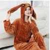 Pijamas de franela de otoño e invierno para niños, hombres y mujeres, con dibujos de conejos rosas y azules, para parejas, para el hogar