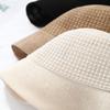 Sombrero Estilo Coreano Calado Delgado Transpirable Sombrero de Cúpula Cuenca Sombrero de Pescador Tejido a Crochet Sombrero de Sol para Protección Solar de Primavera y Verano para Mujer