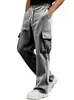 Calça Casual Esportiva de Sarja Retrô Americana para Homens, Perna Larga Reta Solta, Roupas de Trabalho, Amazon Transfronteiriça