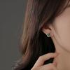 Pendientes de botón de trébol de cuatro hojas con incrustaciones de circonita, versátiles, de plata de ley S925 para mujer, oro de 18 quilates, regalo para mejor amiga, nuevo estilo chino