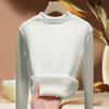 H339 Estilo Bem-Estar Inverno Veludo Espessado Camisa Segunda Pele para Mulheres Veludo Raposa Prateada Ajuste Slim Interno Quente Casaco Outono Top de Gola Redonda